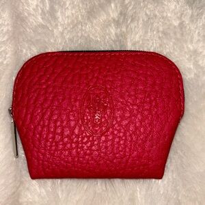 NWOT Red-Pink Leather Coin Purse from Florence, Italy (Firenze)